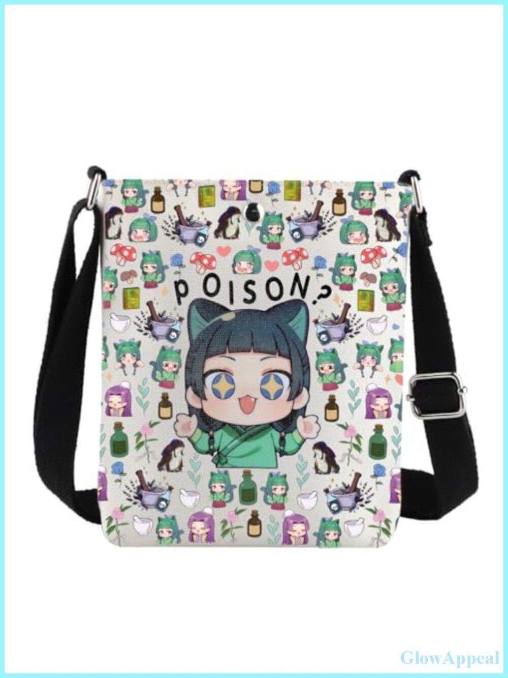 Canvas Crossbody Bag Anime Apothecary Shoulder Purse Compact Travel Bag